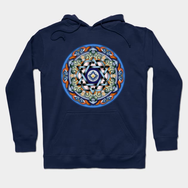 Mandala Shalom V2 Hoodie by Peter Awax